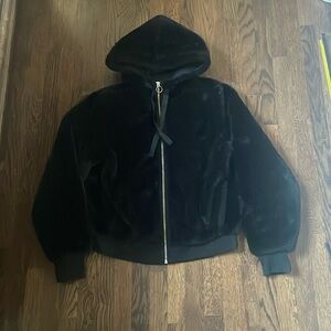 Athleta ritual black faux fur jacket, XS